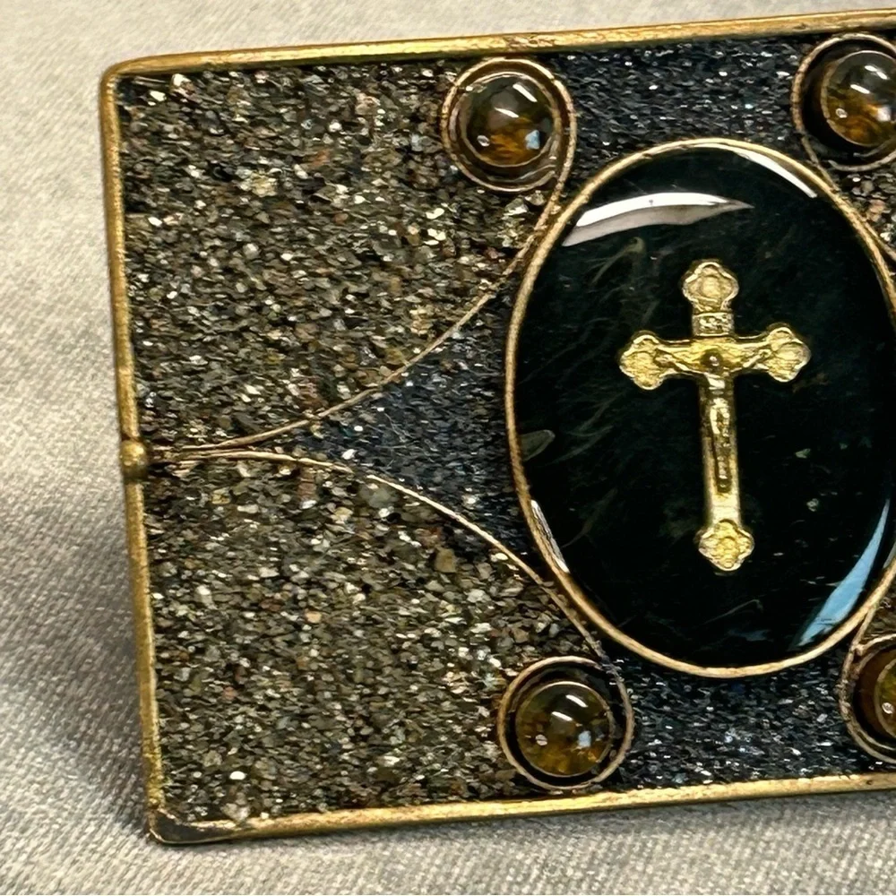 VSA Mosaic Milagros Cross Religious Belt Buckle Virgins Saints & Angels